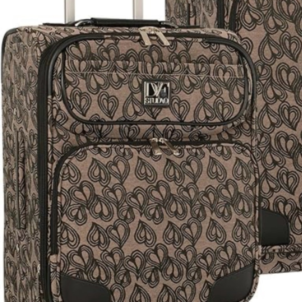 Diane Von Furstenberg Black and Brown Patterned Luggage